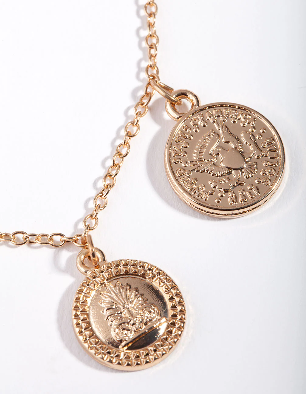 Gold Triple Coin Short Necklace - Image 3