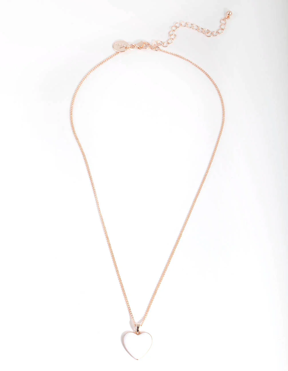 Rose Gold Enamel Heart Necklace - Image 2