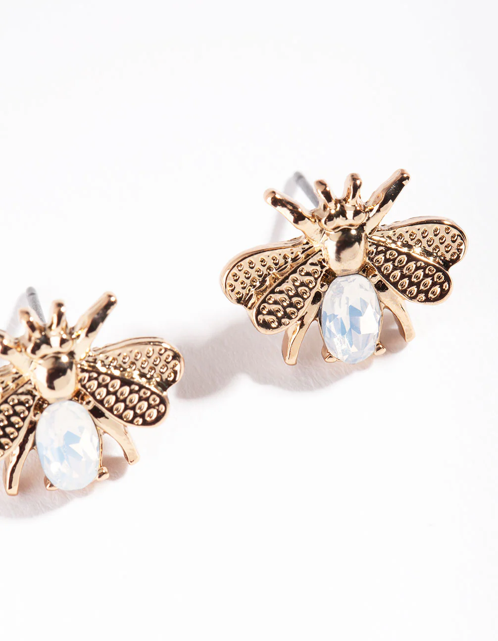 Gold Diamante Dee Stud Earrings - Image 6