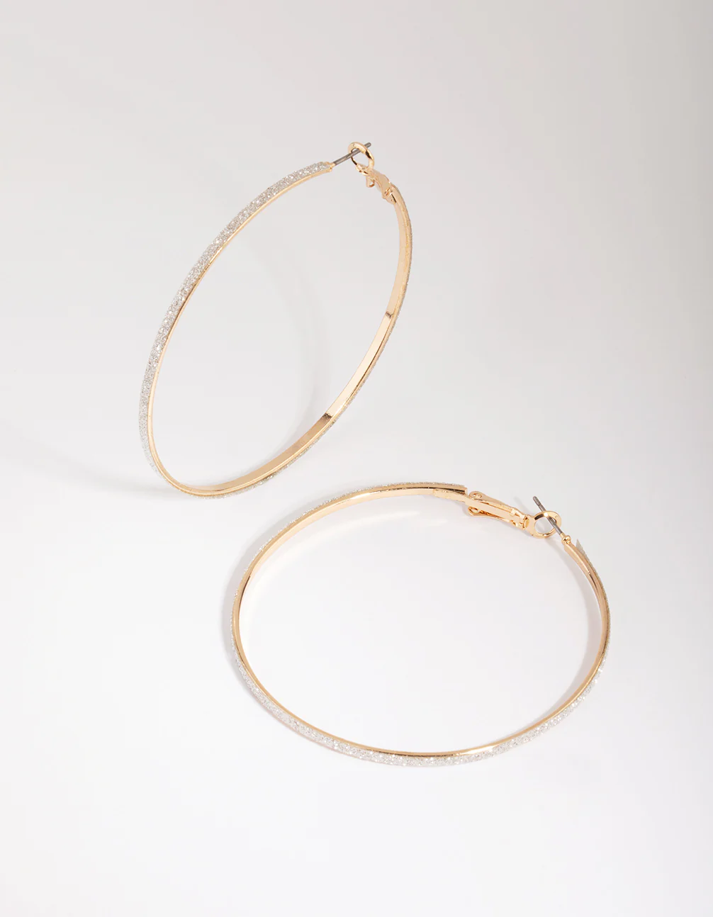 Gold Glitter Hoop Earrings
