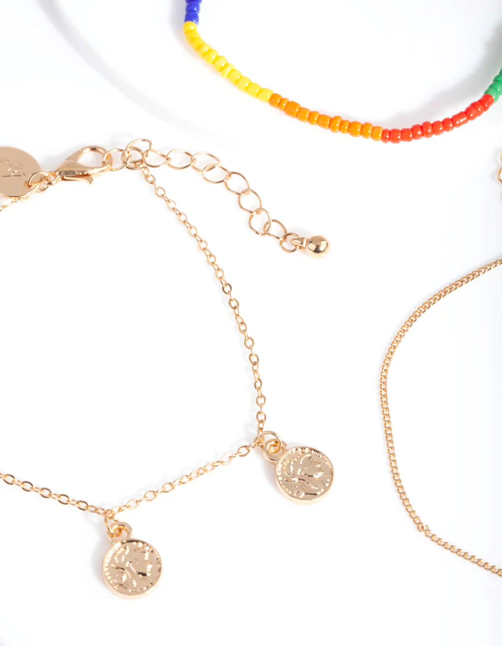Gold Rainbow Coin Bracelet 3 Pack - Image 2