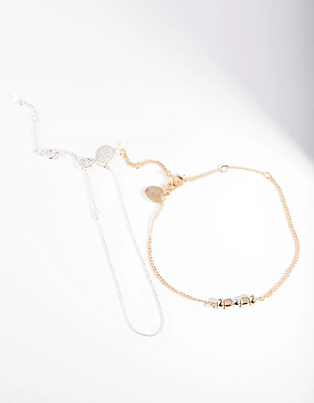 Mixed Metal Beaded Chain Bracelet Pack - Image 2