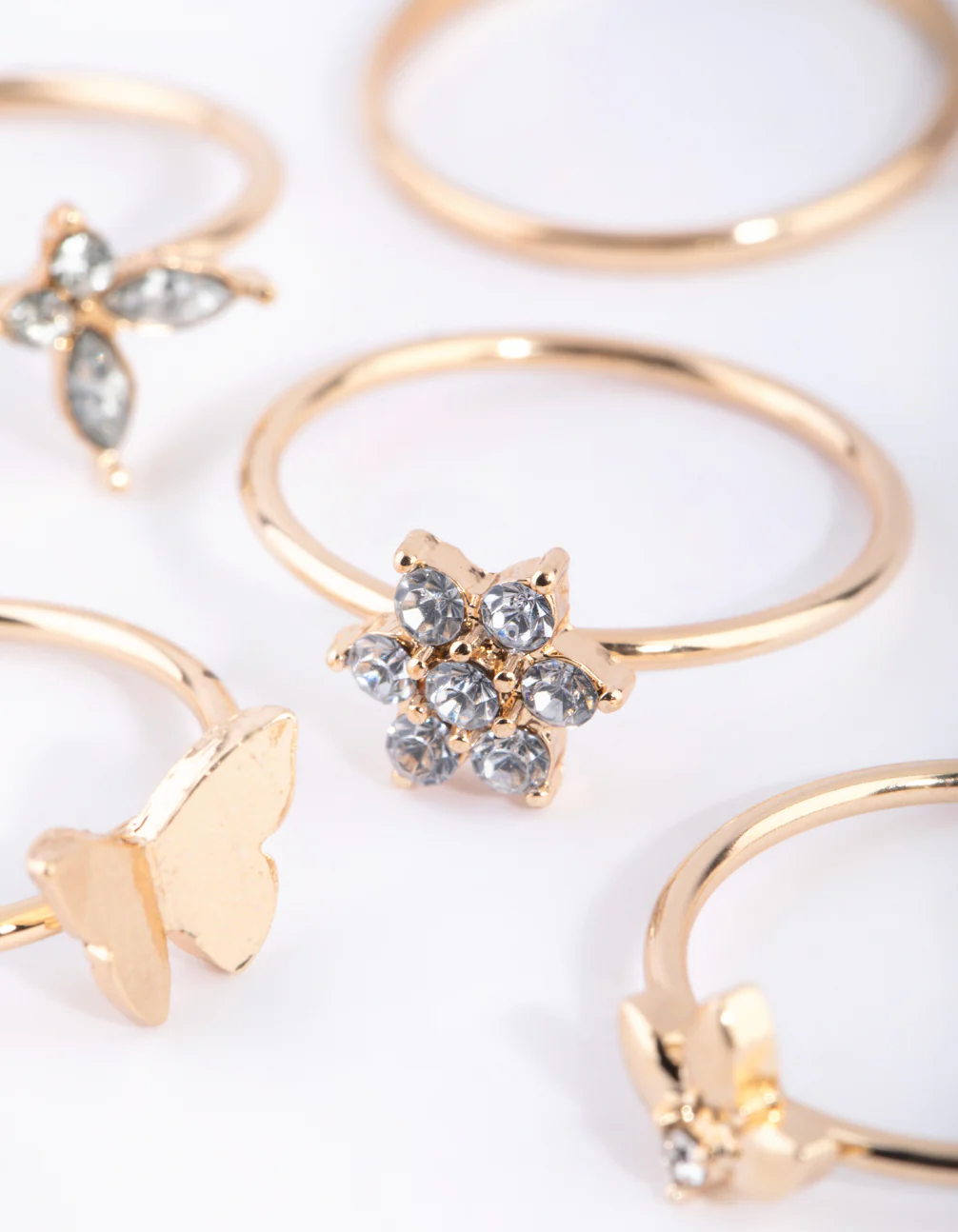 Gold Butterfly Garden Ring 5-Pack - Image 2