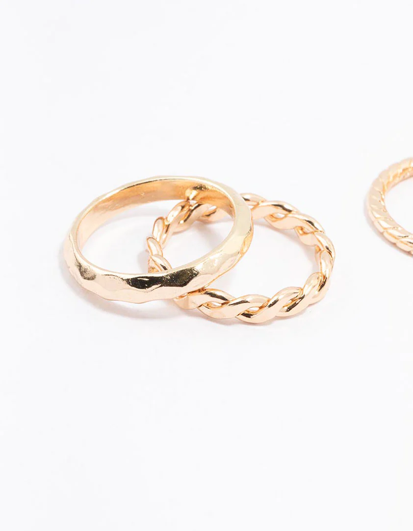 Gold Croissant Ring 4-Pack - Image 2