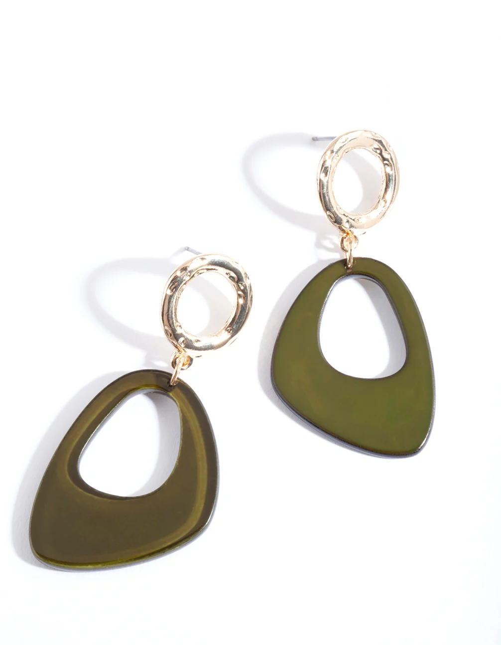 Green Organic Drop Earrings - Image 2