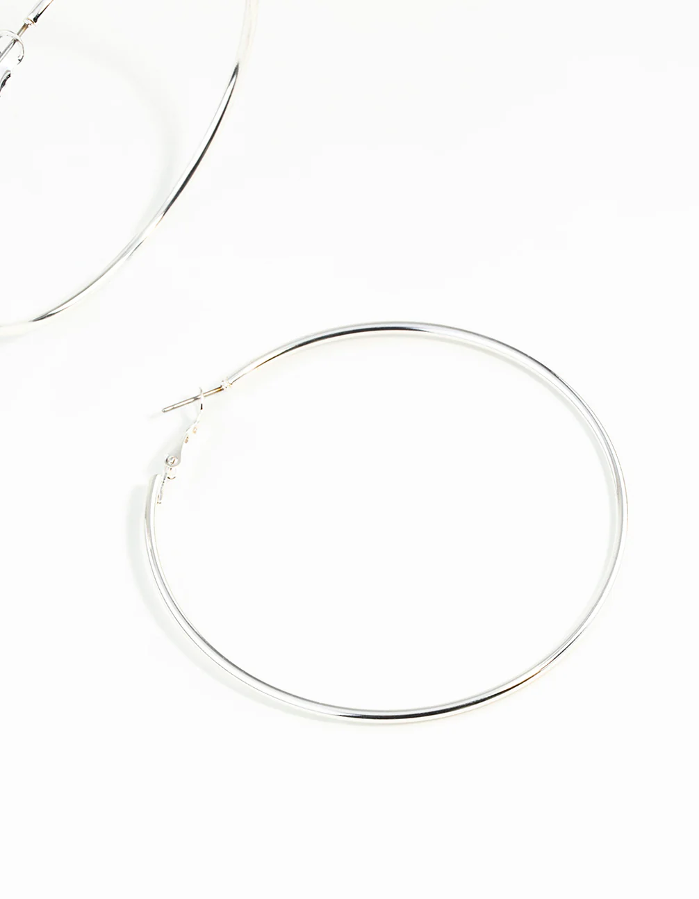 Silver Medium Hoop Earrings - Image 3