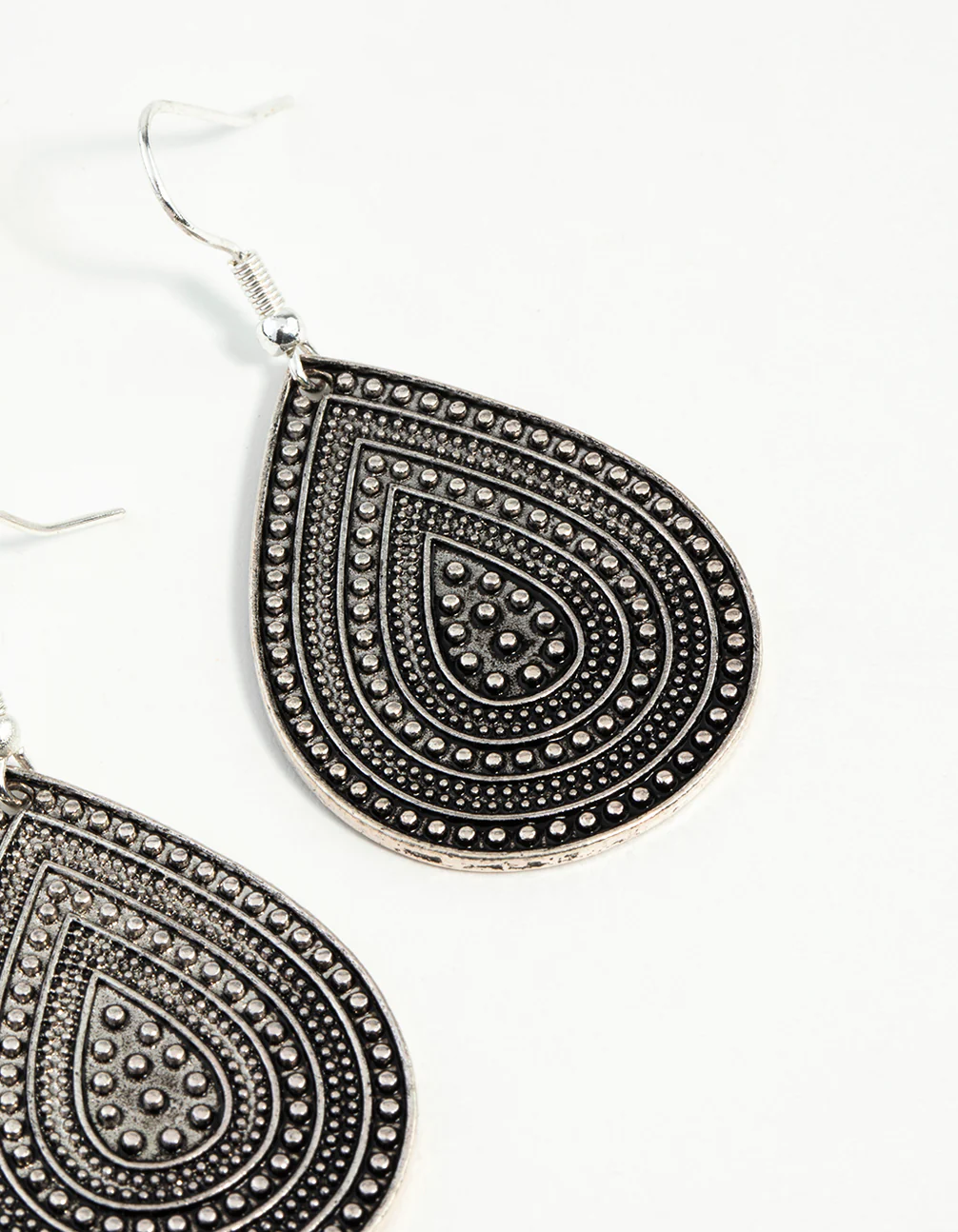 Antique Silver Teardrop Earrings - Image 19