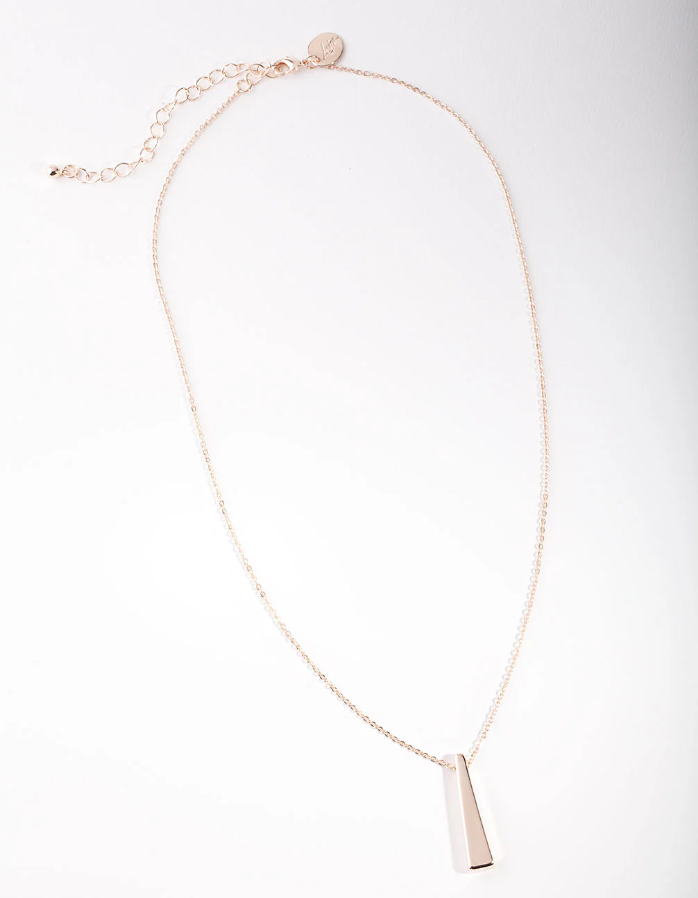 Rose Gold Triangle Drop Necklace - Image 4