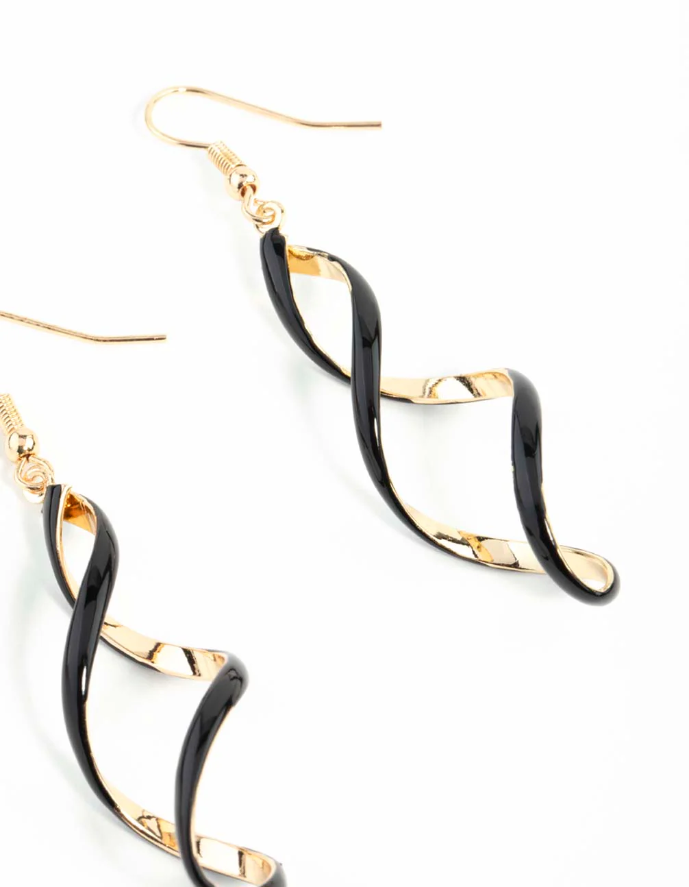 Black Gold Spiral Earrings - Image 16