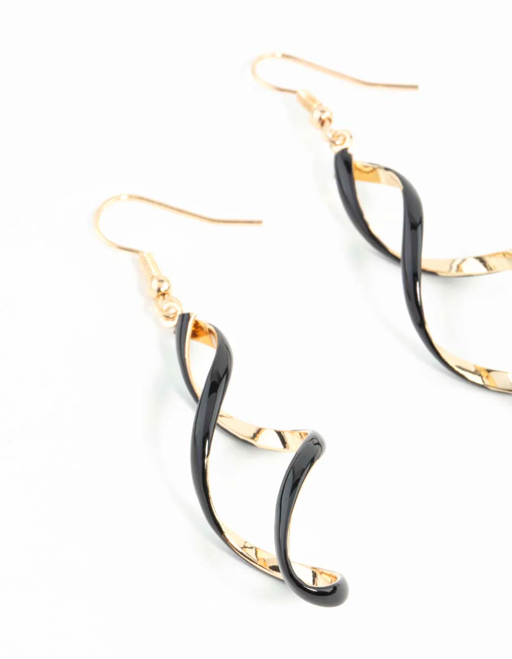 Black Gold Spiral Earrings - Image 25