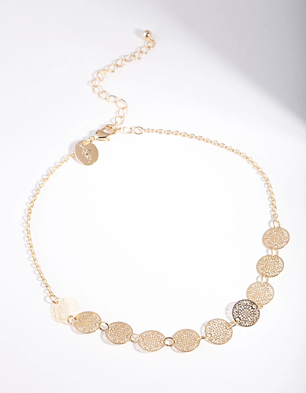 Gold Multi Filigree Disc Choker - Image 2