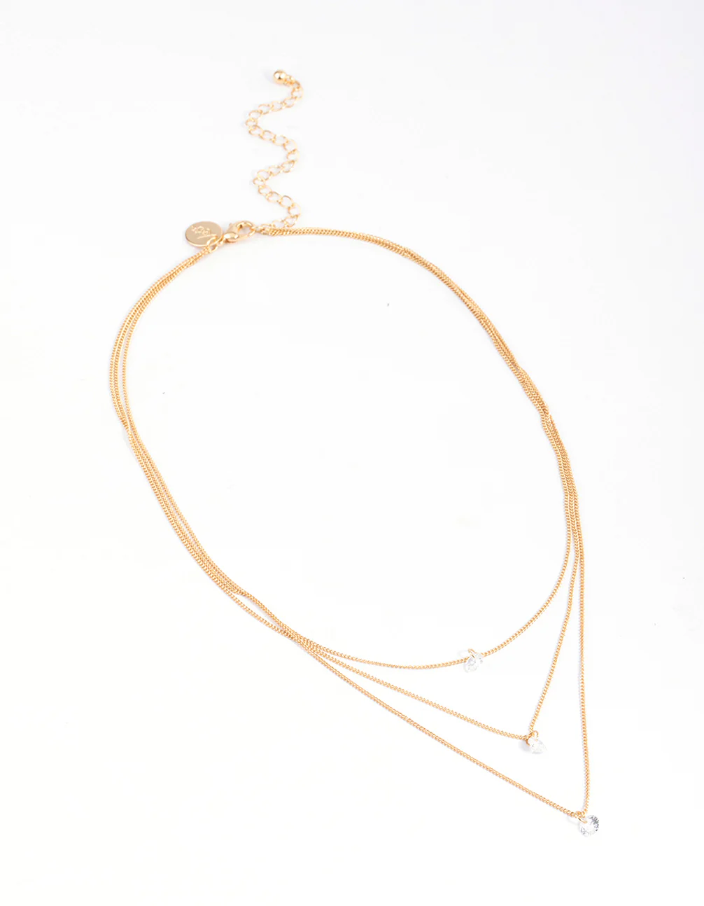 Gold Classic Diamante Layered Necklace - Image 2