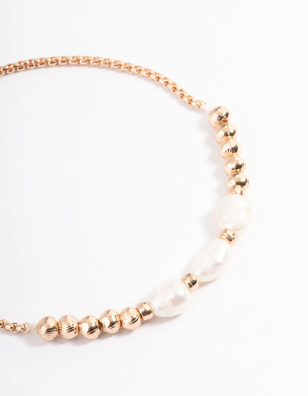 Gold Freshwater Pearl Triple Pearl Bracelet - Image 3