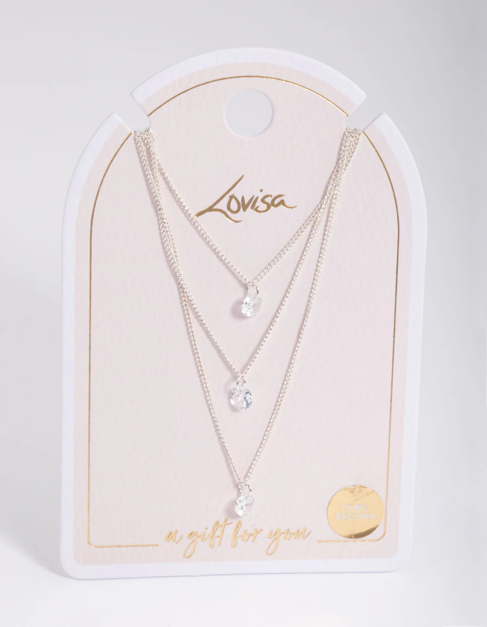 Silver Classic Diamante Layered Necklace - Image 2