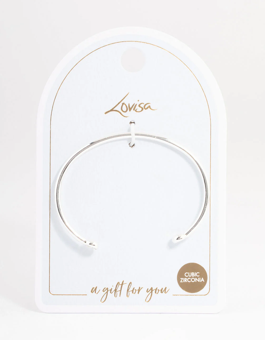 Silver Cubic Zirconia Diamante Open Cuff Bracelet - Image 3