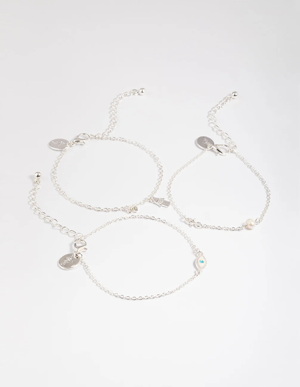 Silver Hamsa & Evil Eye Bracelet Pack - Image 2