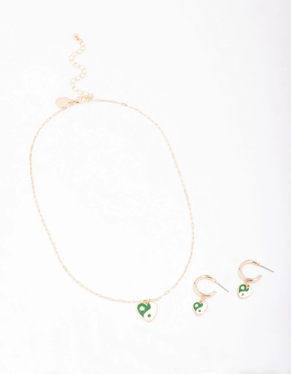 Gold Yin & Yang Heart Jewellery Set - Image 2