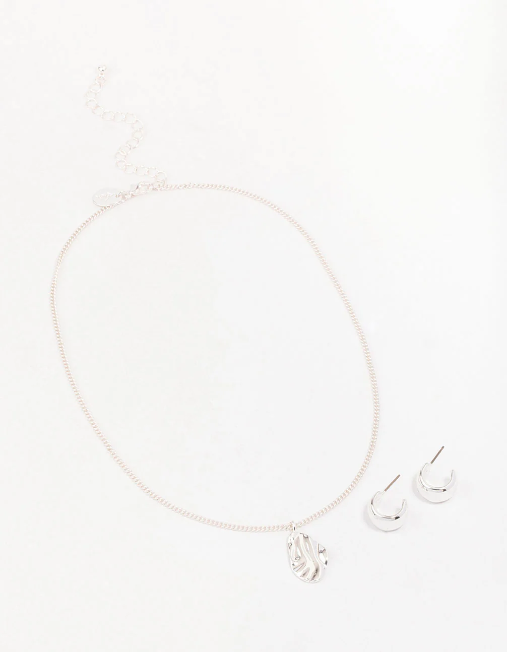 Silver Molten Plate Jewellery Set - Image 2