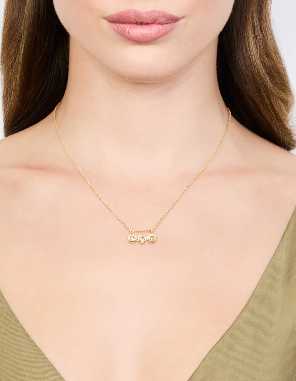 Waterproof Gold Plated Glass Circle Pendants Necklace - Image 2