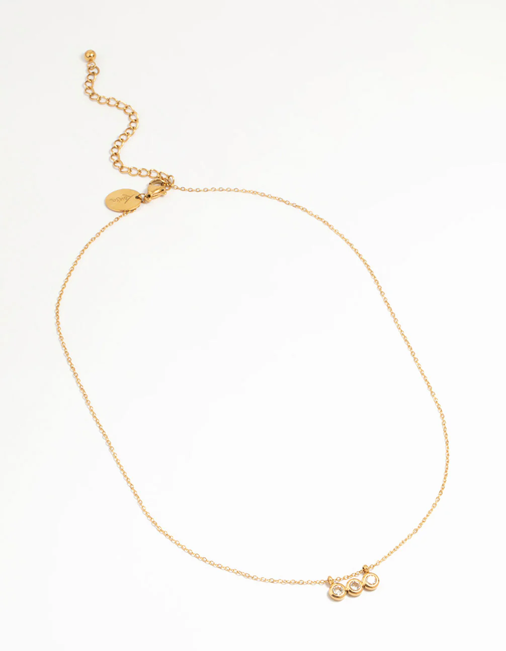 Waterproof Gold Plated Glass Circle Pendants Necklace - Image 4