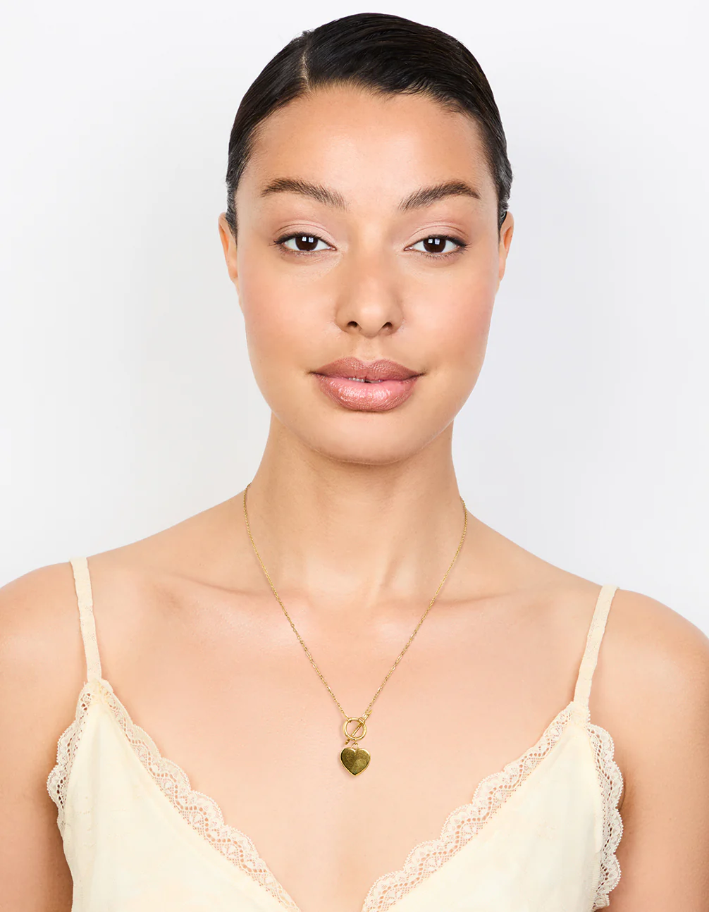 Waterproof Gold Plated Quilted Heart Pendant T & O Necklace - Image 3