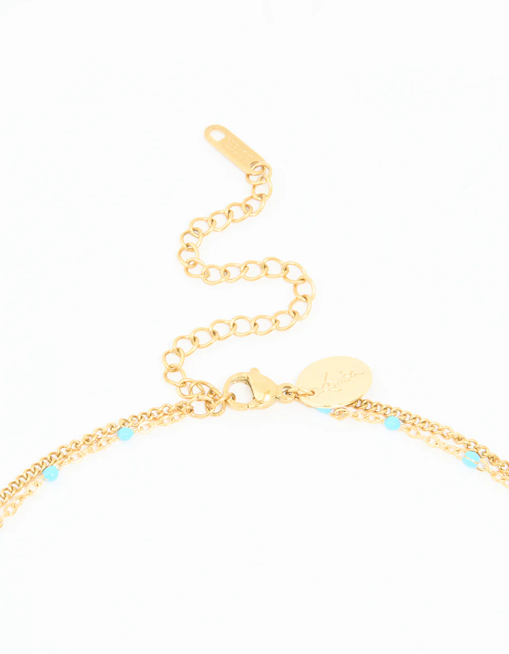 Waterproof Gold Plated Stainless Steel Beaded Layered Necklace - Image 3