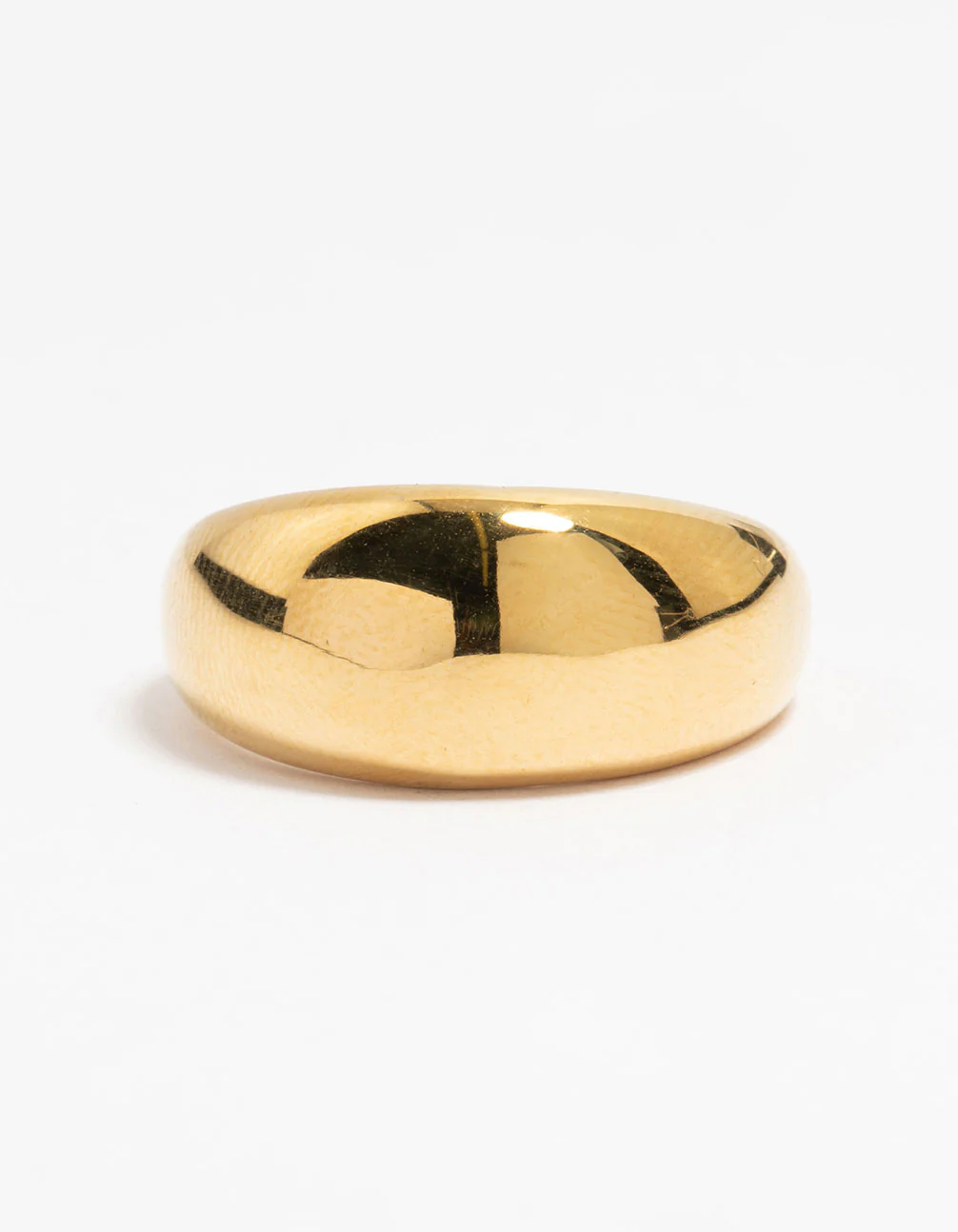 Waterproof Gold Plated Stainless Steel Bold Thick Signet Ring - Image 2