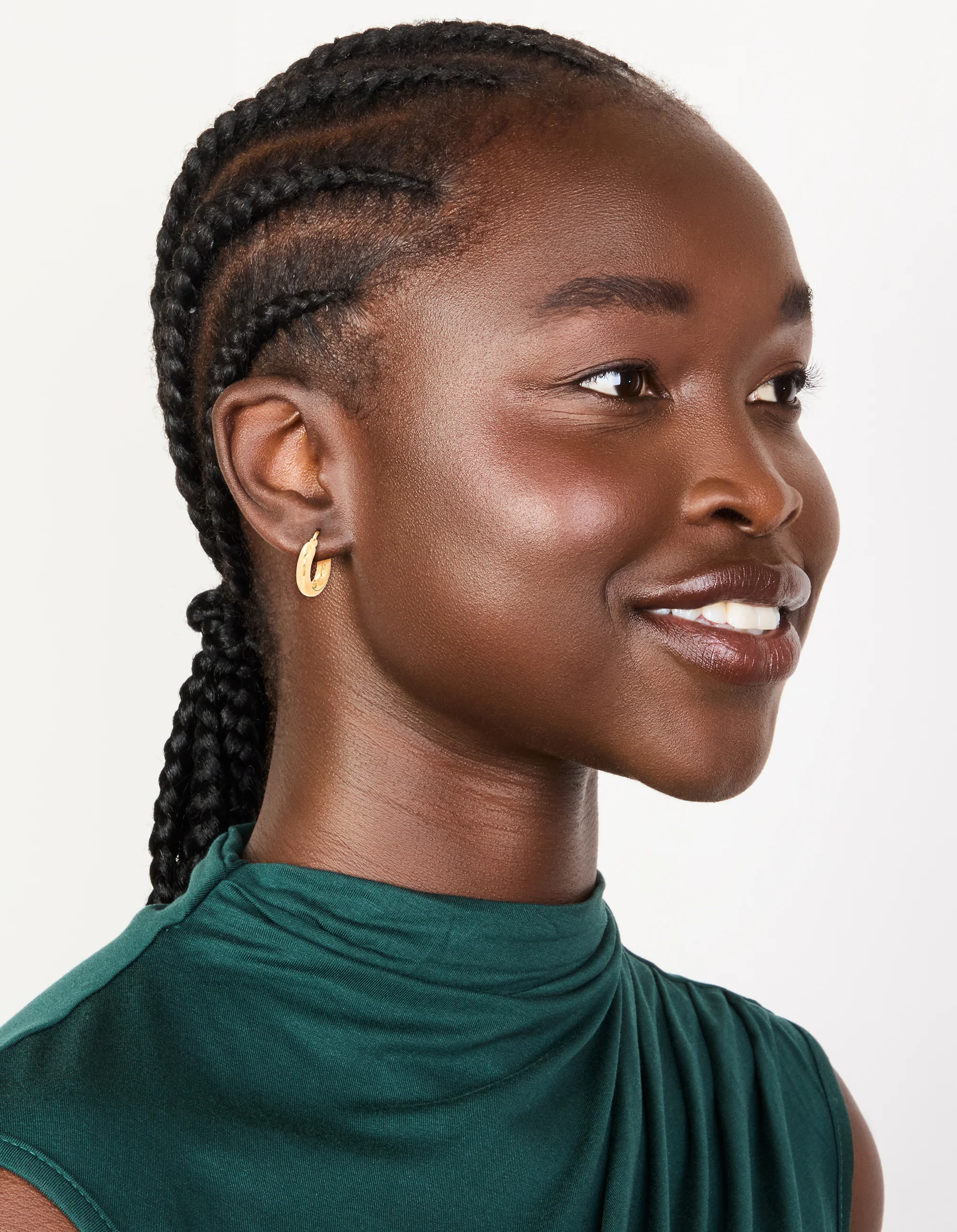 Waterproof Gold Plated Stainless Steel Chunky Hoop Earrings - Image 3