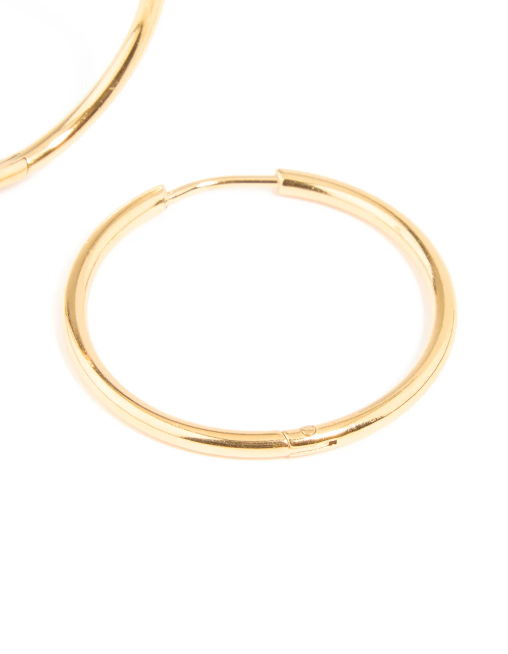 Waterproof Gold Plated Stainless Steel Clicker Hoop Earrings 30 MM - Image 5