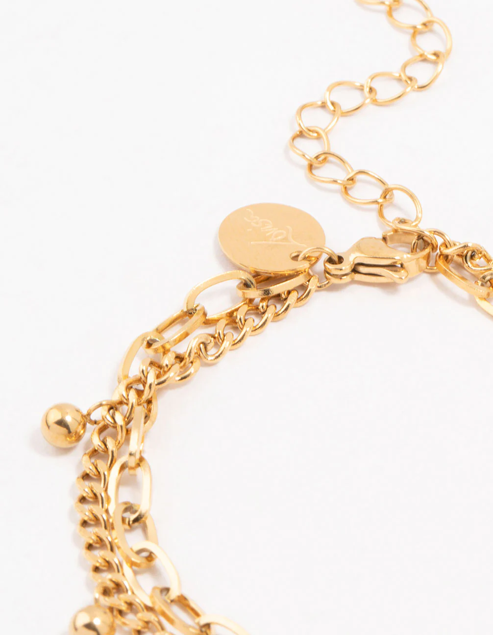 Waterproof Gold Plated Stainless Steel Cross Charm Bracelet - Image 3
