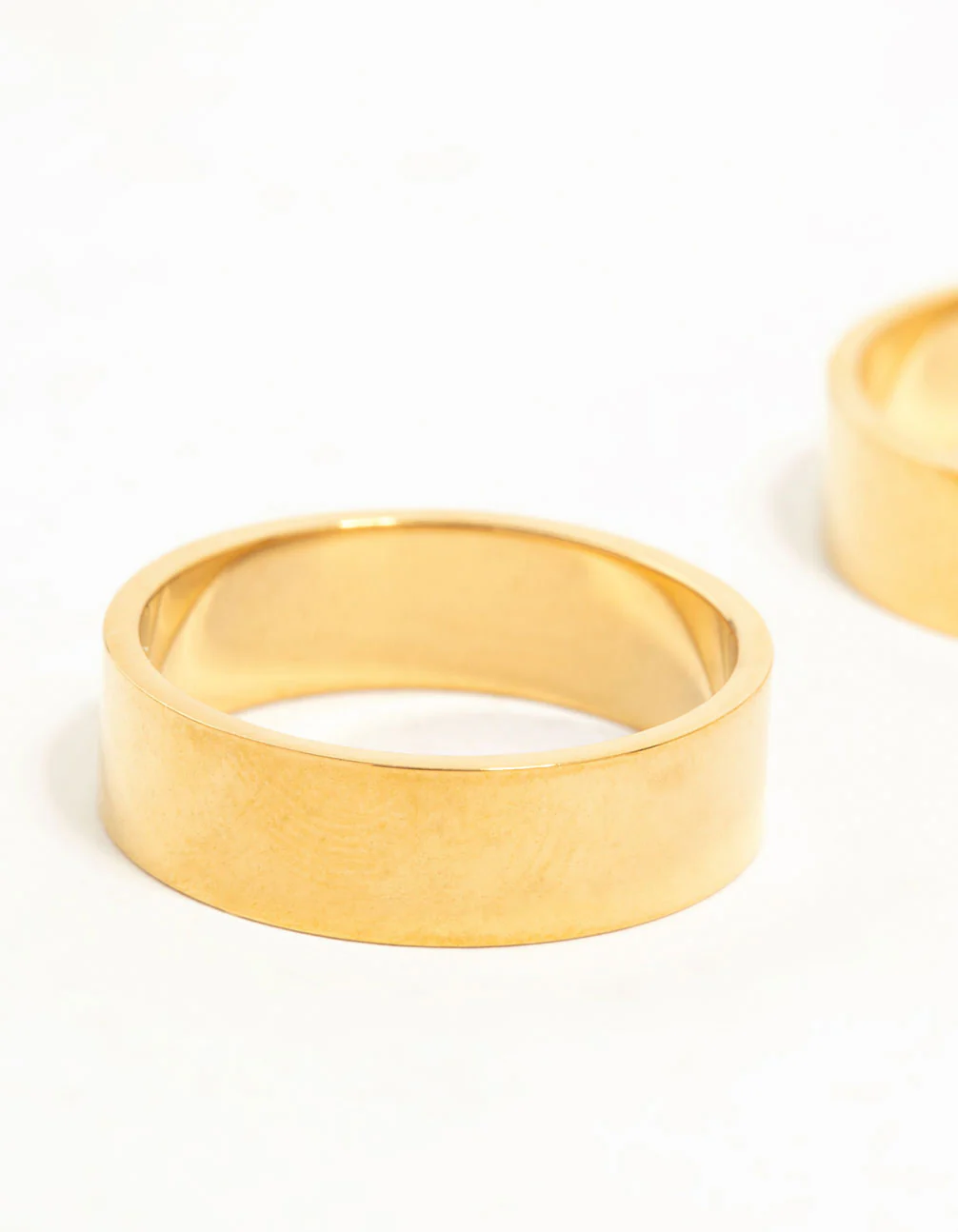 Waterproof Gold Plated Stainless Steel Cigar Band Rings 2-Pack - Image 2