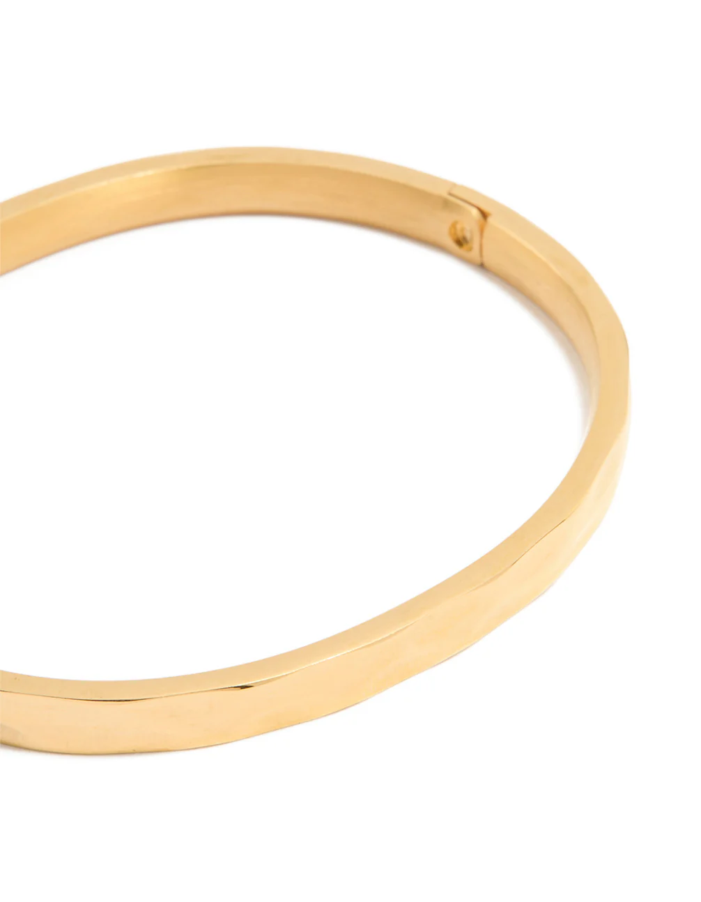 Waterproof Gold Plated Stainless Steel Hammered Hinged Bangle - Image 3