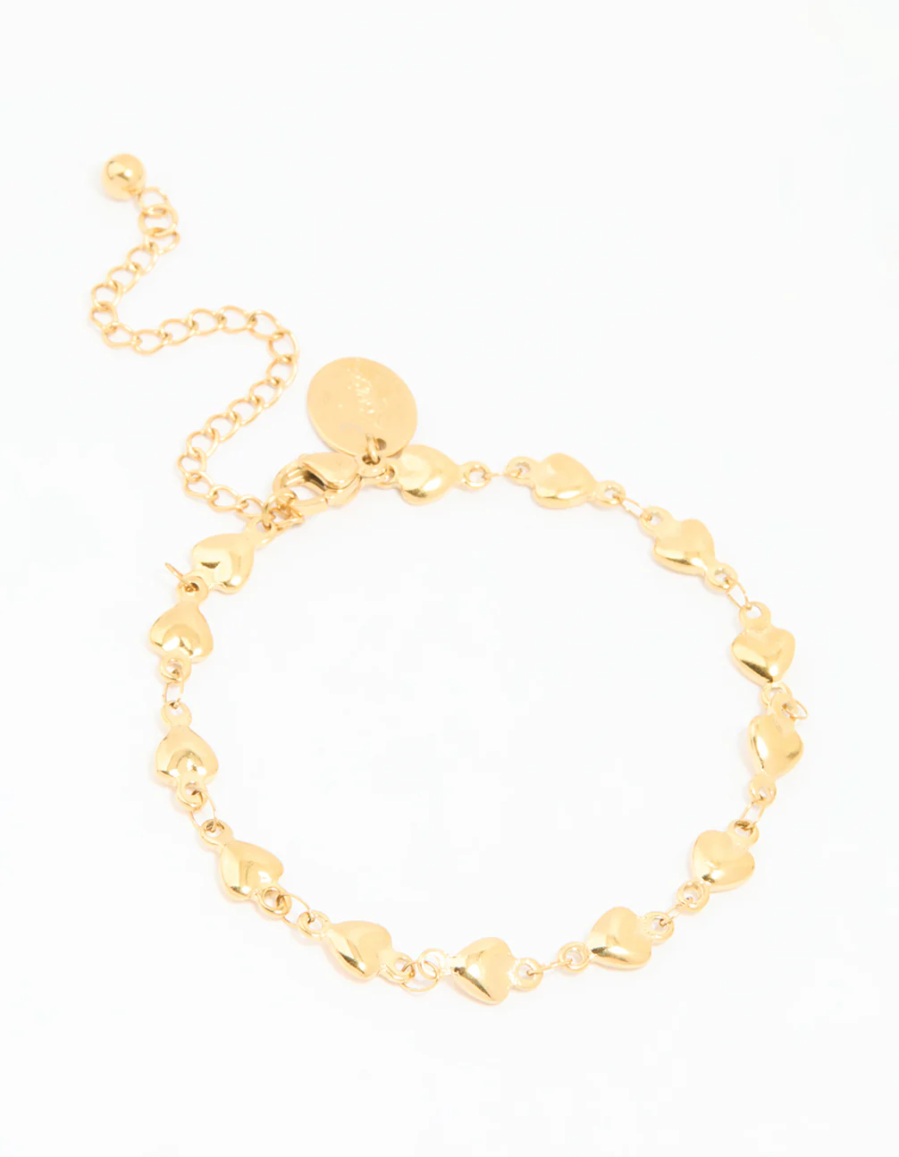 Waterproof Gold Plated Stainless Steel Hearts Bracelet
