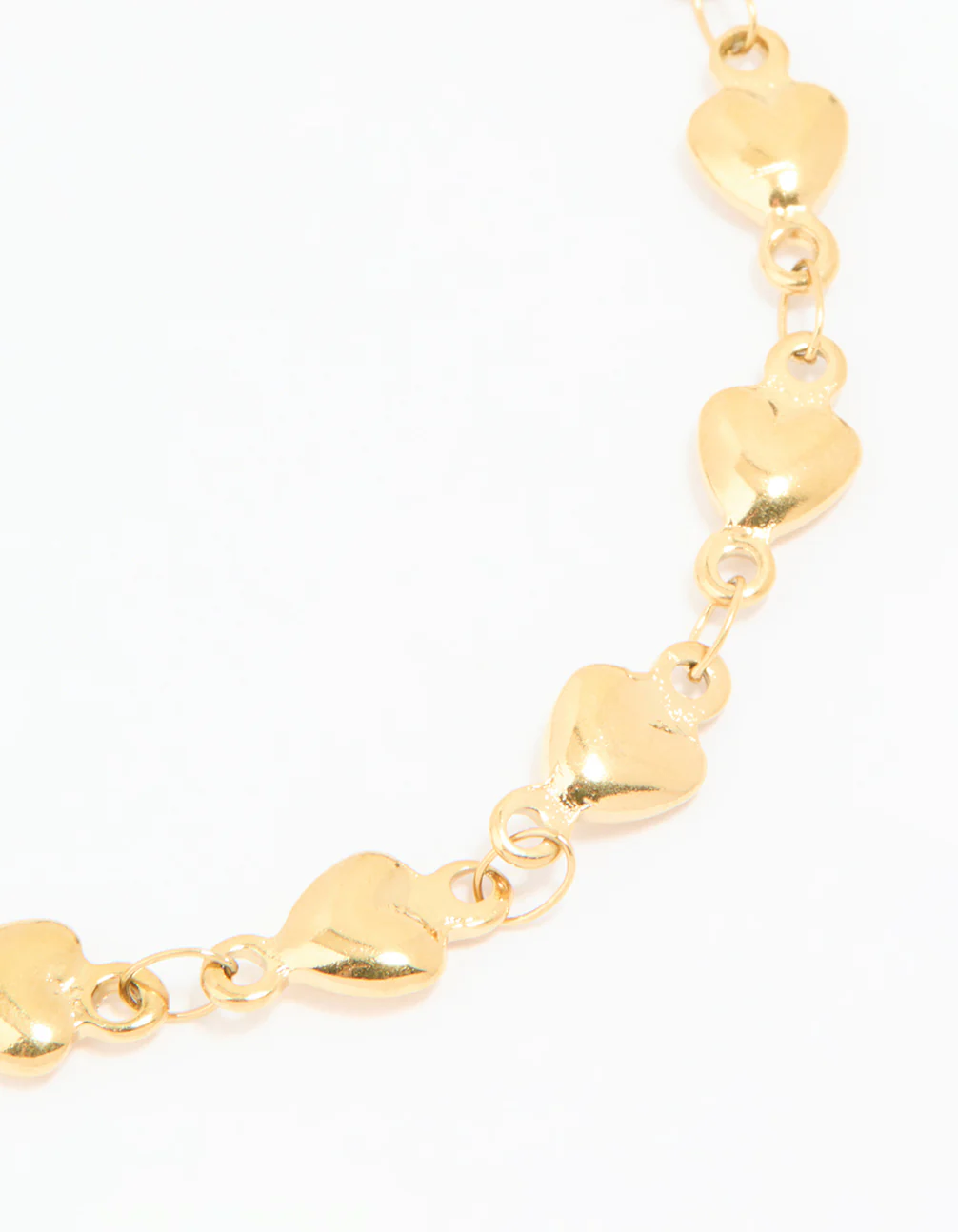 Waterproof Gold Plated Stainless Steel Hearts Bracelet - Image 2