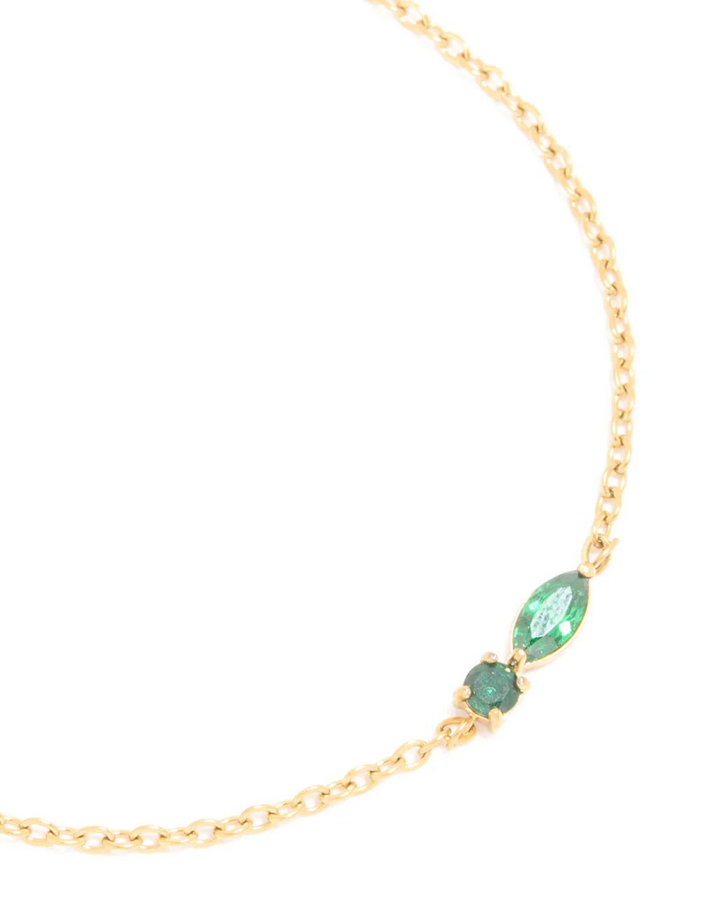Waterproof Gold Plated Stainless Steel May Green Cubic Zirconia Birthstone Bracelet - Image 4
