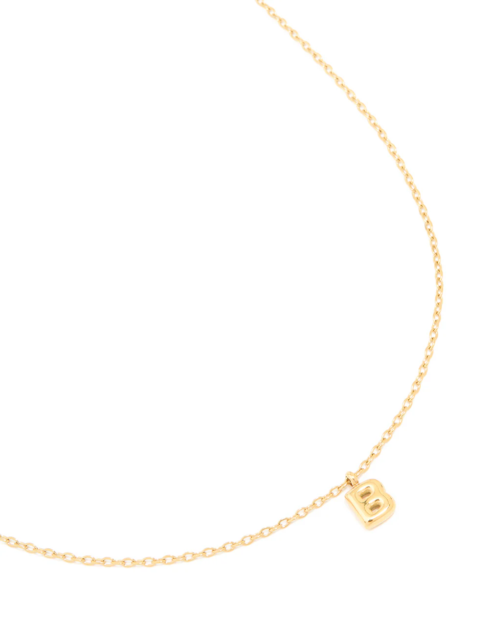 Waterproof Gold Plated Stainless Steel Mini Bubble Letter B Necklace