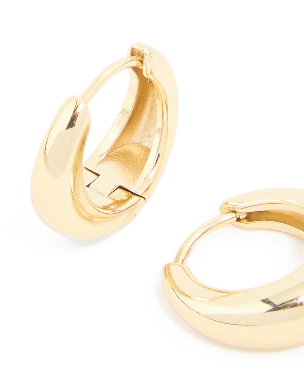 Waterproof Gold Plated Stainless Steel Mini Huggie Earrings - Image 2