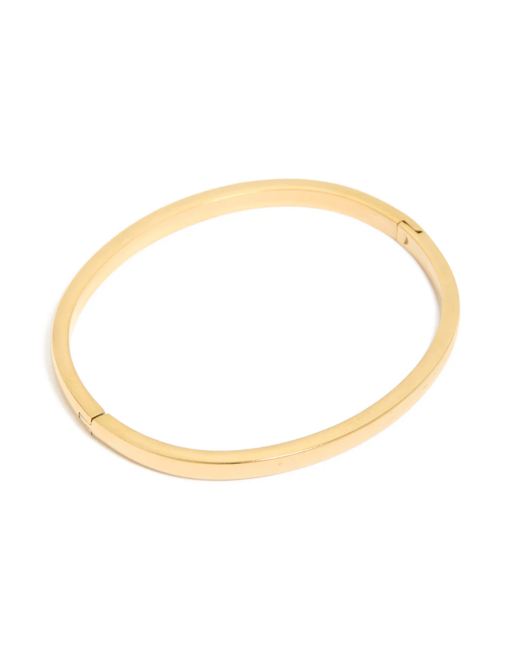Waterproof Gold Plated Stainless Steel Solid Hinge Bangle - Image 2