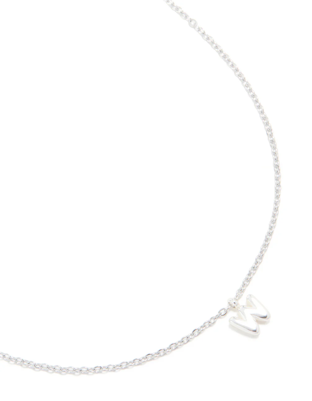 Waterproof Stainless Steel Mini Bubble Letter W Necklace