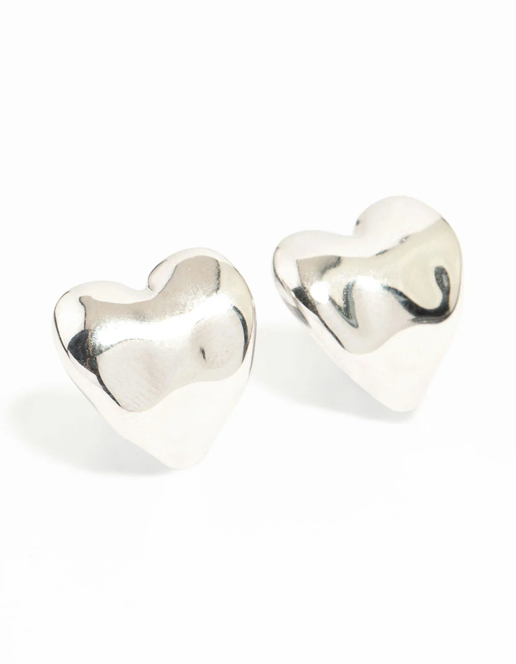 Waterproof Stainless Steel Molten Heart Stud Earrings