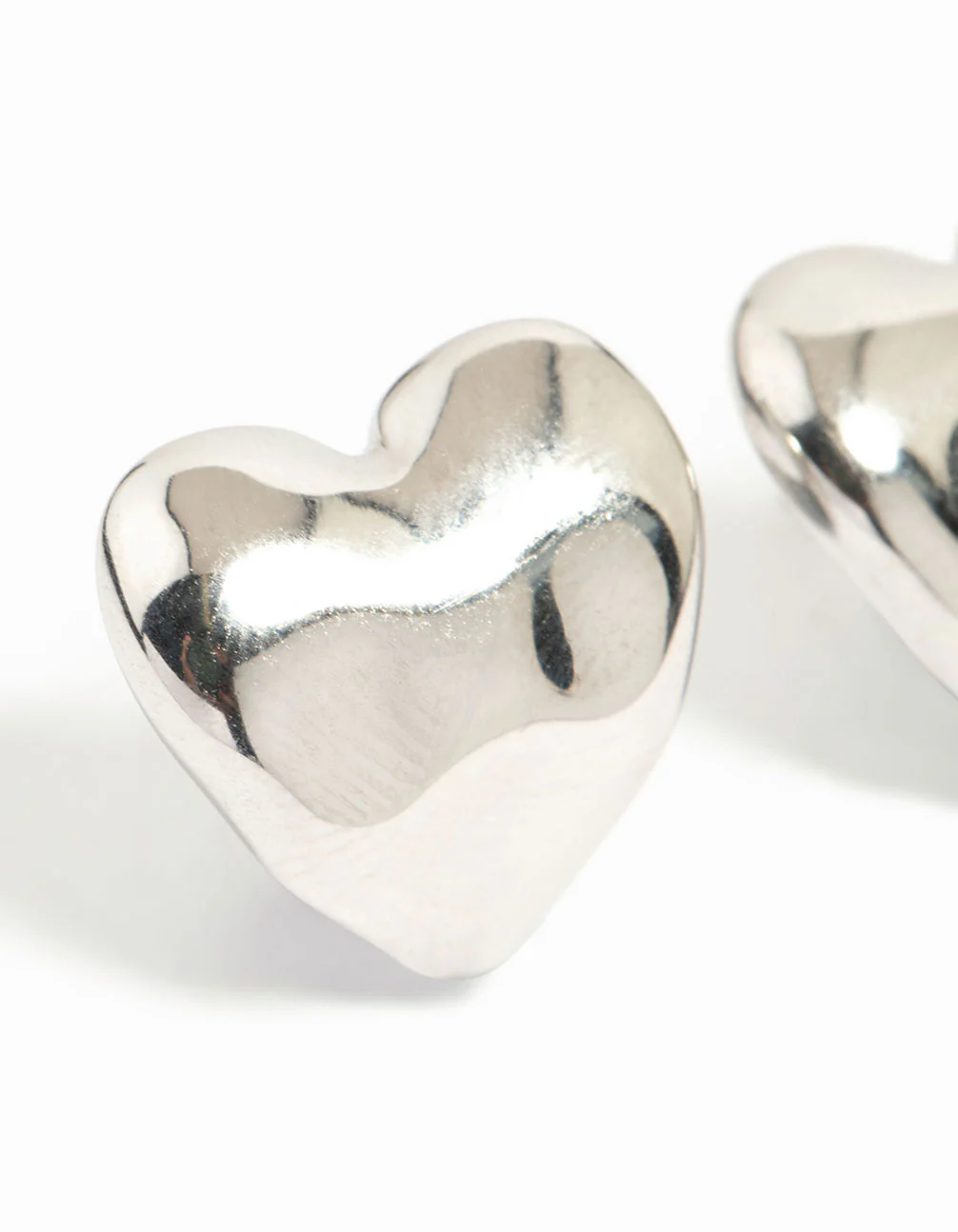 Waterproof Stainless Steel Molten Heart Stud Earrings - Image 4