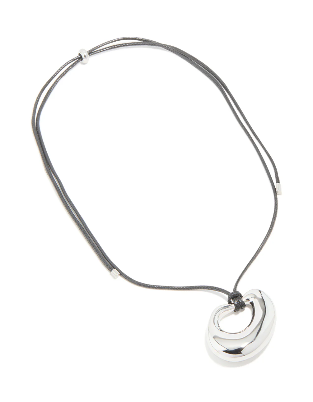 Waterproof Stainless Steel Open Molten Pendant Cord Necklace - Image 4