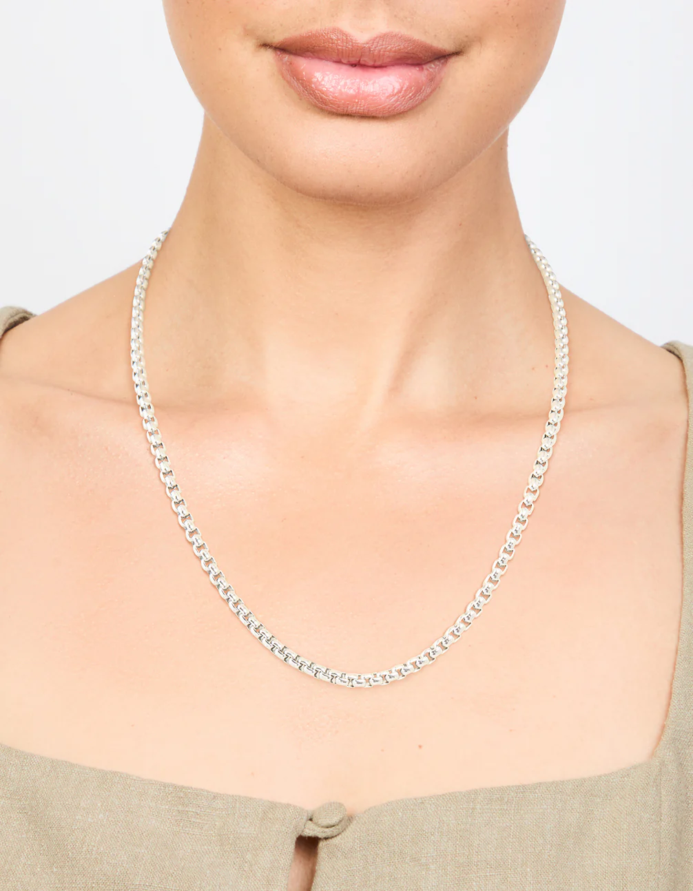 Waterproof Stainless Steel Round Box Chain Short Necklace - Image 2