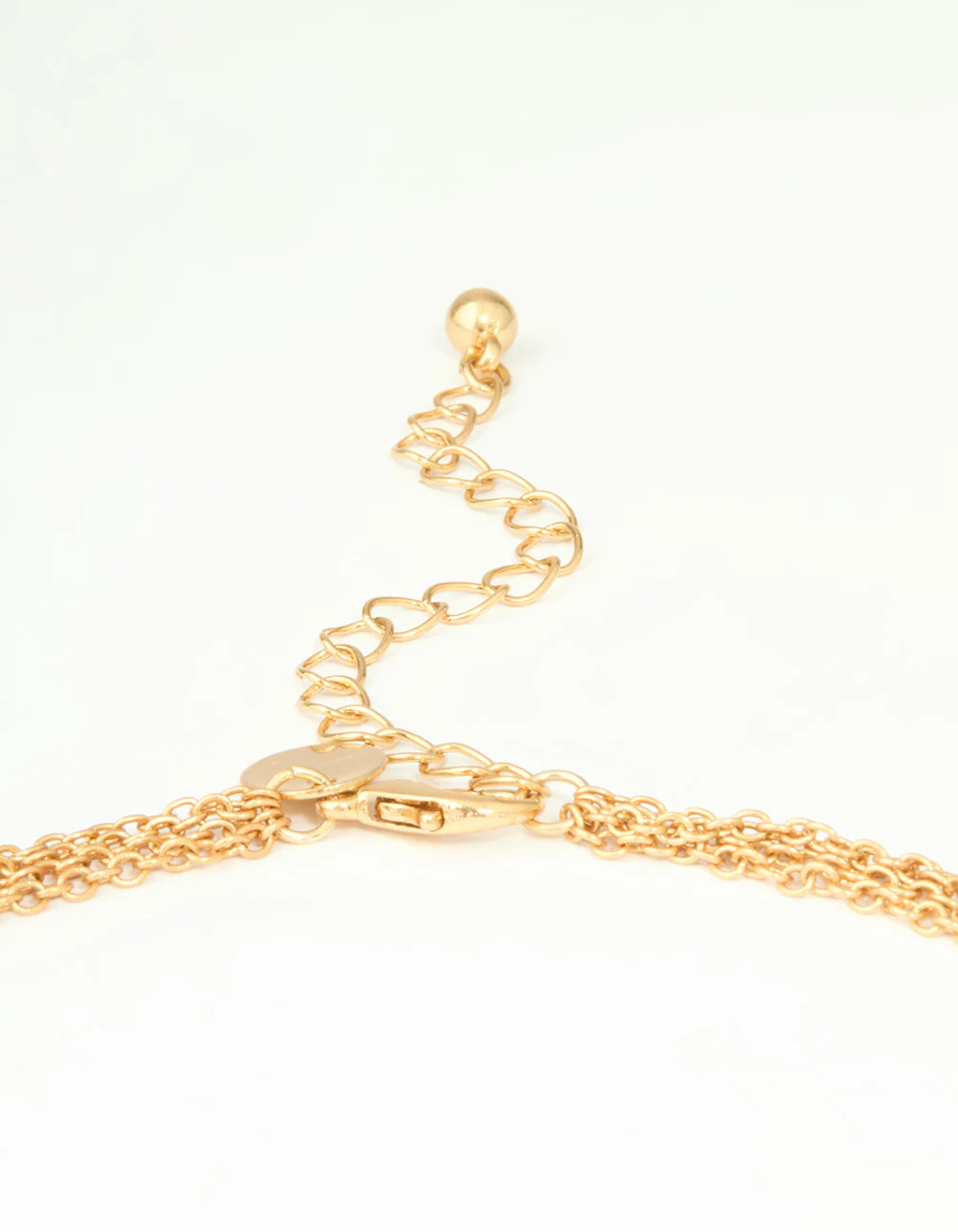 Worn Gold Feather Charm Layered Necklace - Image 3