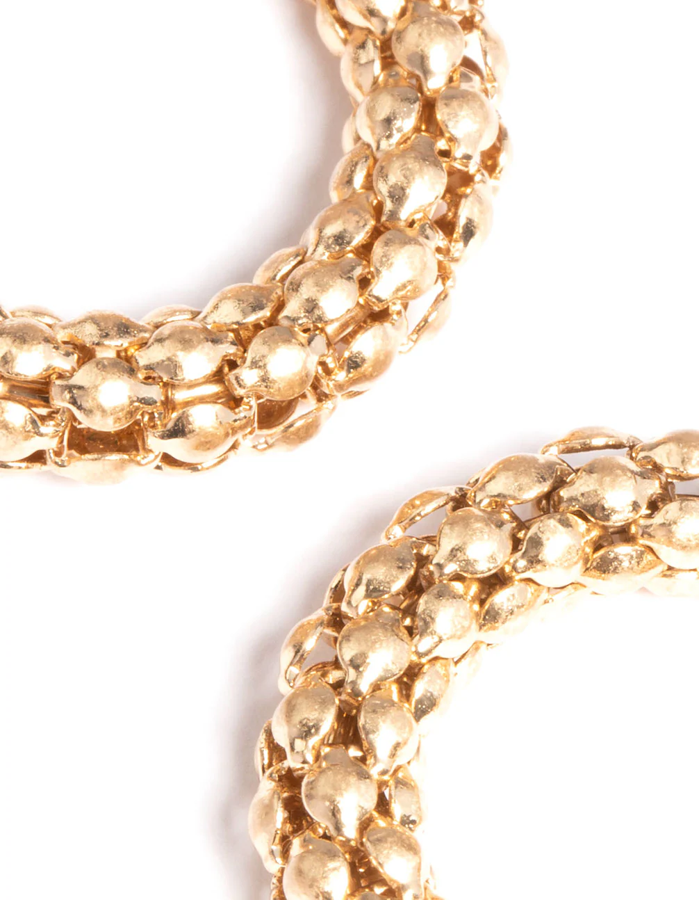 Gold Beaded Hoop Earrings - Image 3