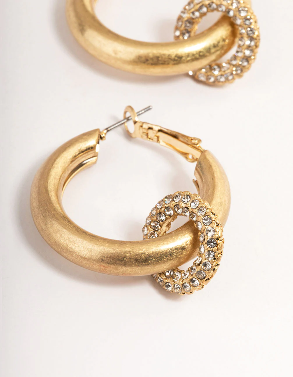 Gold Bling Ring Hoop Earrings - Image 2