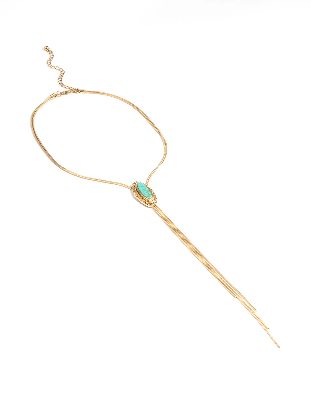 Gold Western Turquoise Bolo Necklace - Image 2