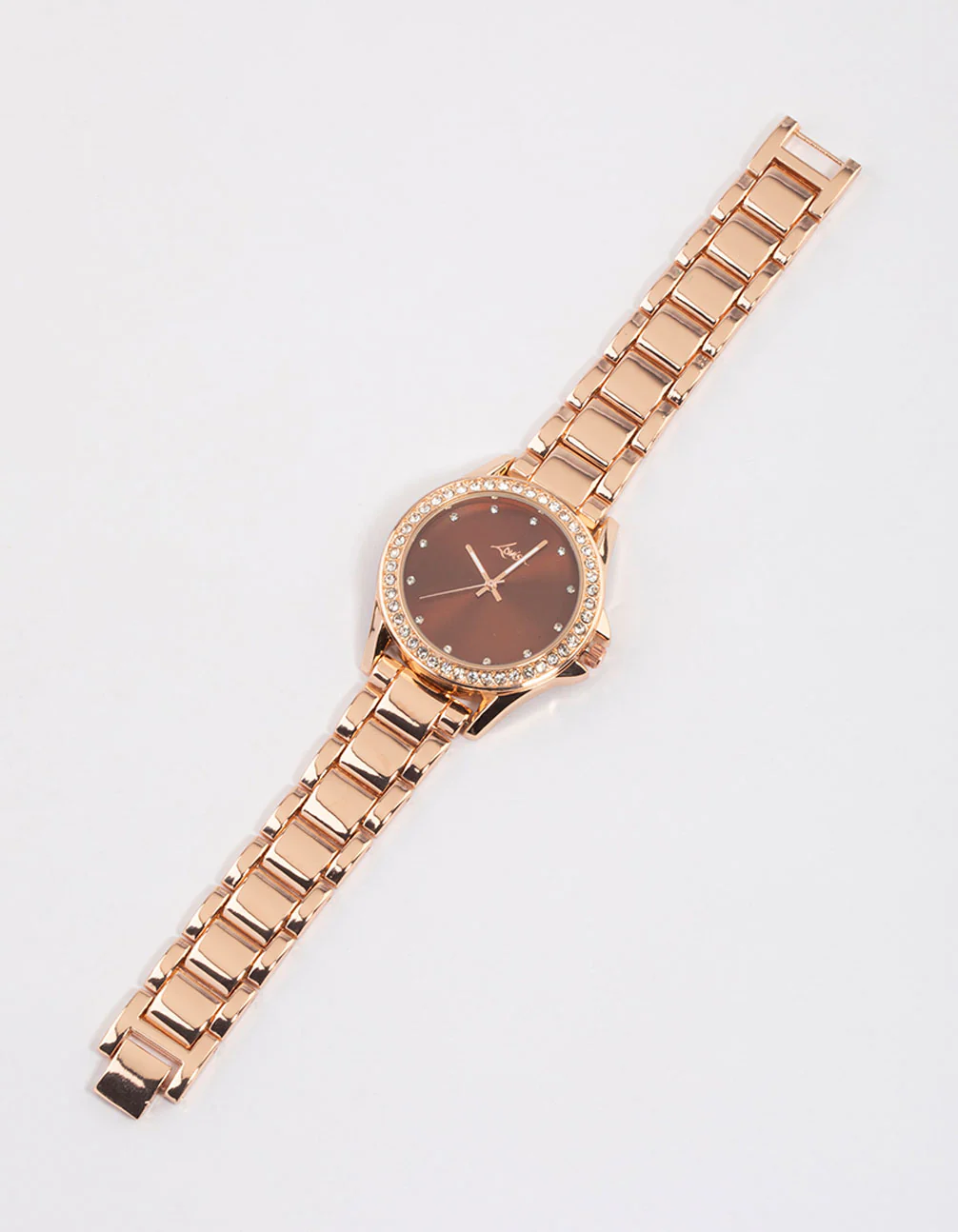 Rose Gold Plated Diamante Watch - Image 2