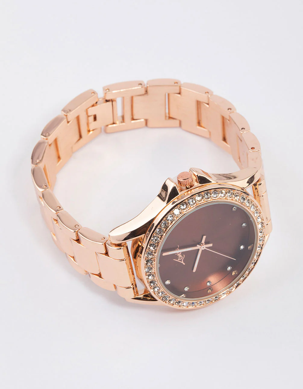 Rose Gold Plated Diamante Watch - Image 3