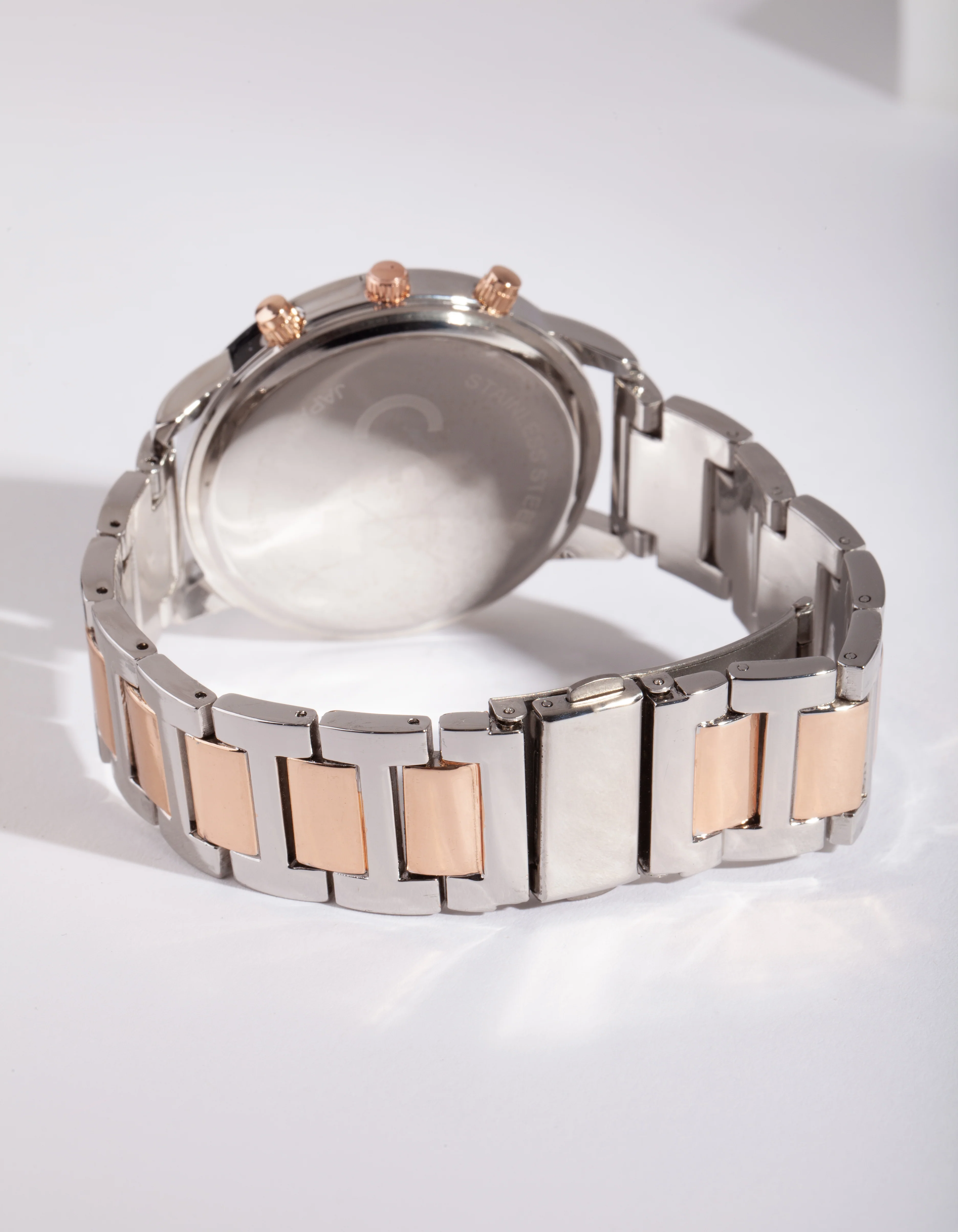Mixed Metal Diamante Link Strap Watch - Image 6